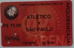 5ab. Ingresso jogo Campeonato Brasileiro 99. Atlético X São Paulo