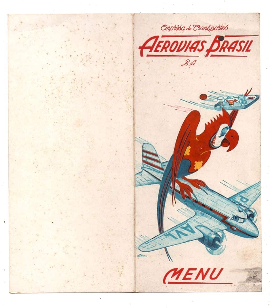 | Casa do Colecionador Aerovias Brasil - Antiga Capa De Cardapio De Bordo - Anos 50