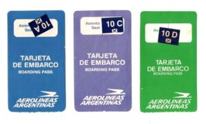 Cartão De Embarque Aerolineas Argentinas - Lote com 3 Diferentes - Anos 80
