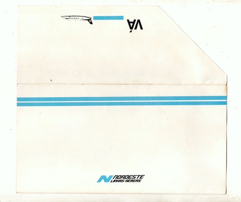 | Casa do Colecionador Folder Propaganda Nordeste Linhas Aereas - Subsidiaria Varig - Anos 80