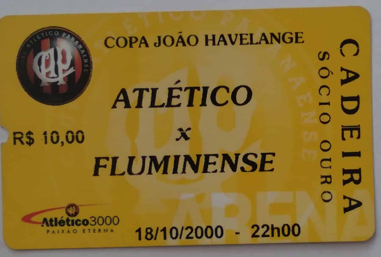 | Casa do Colecionador Ingresso Copa João Havelange 2000 / Atlético X Fluminense.