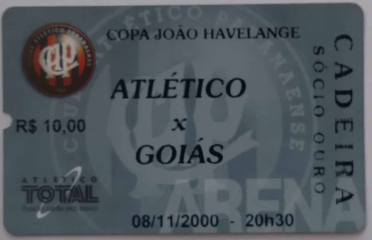 | Casa do Colecionador Ingresso Copa João Havelange 2000 / Atlético X Goiás.
