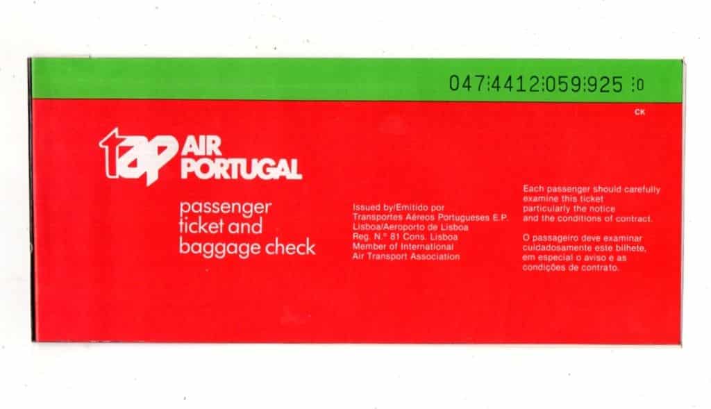 | Casa do Colecionador Passagem / Bilhete / Capa – TAP Air Portugal – Anos 90 – Aviação