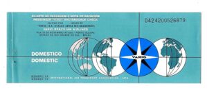 Passagem / Bilhete – Varig – Domestico - Anos 80 – Aviação