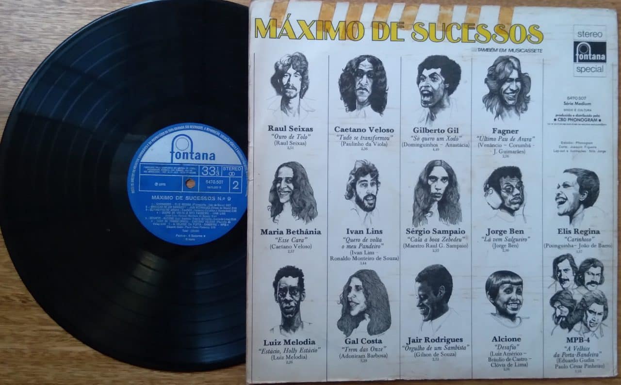 | Casa do Colecionador Vinil LP Fontana Máximo de Sucessos 9 / Raul Seixas Elis Regina Jorge Ben.