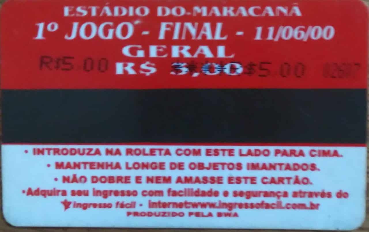 | Casa do Colecionador 5ab. Ingresso Telemar Campeonato Carioca 2000 / Maracanã final.
