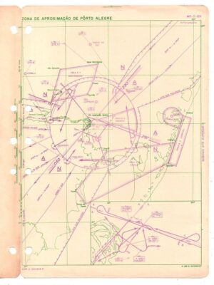 Carta Aeronautica - Zona Aproximação De Porto Alegre - Anos 50 - Varig