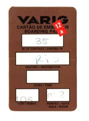 Cartão De Embarque - Varig - Rio - Anos 80