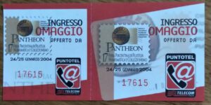 Ingresso Itália Telecom 2004. Feira Filatelia Numismática Colecionismo