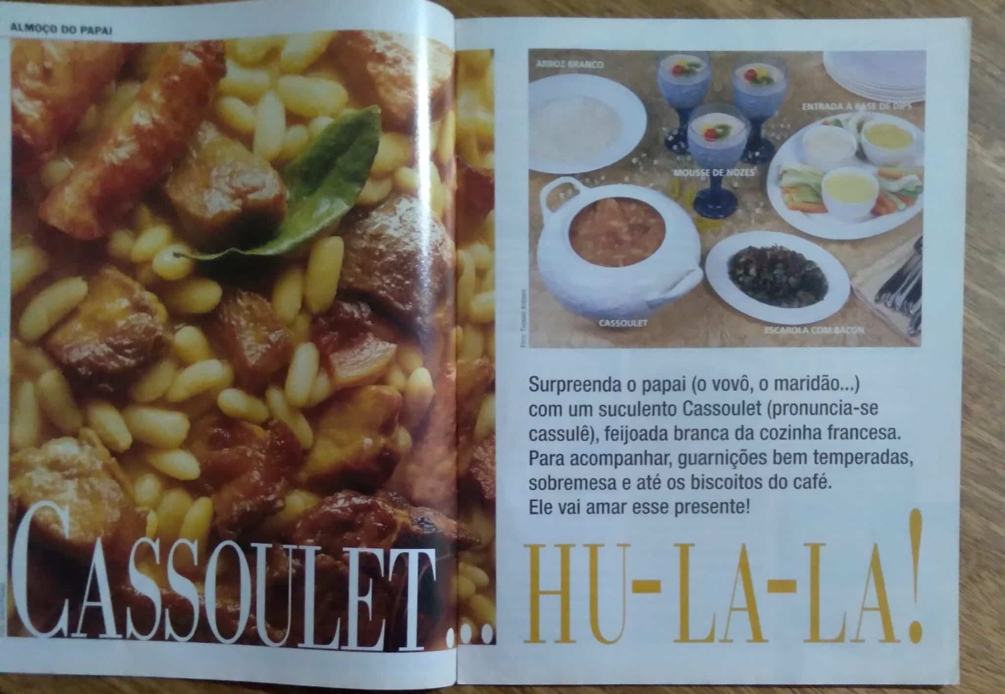 | Casa do Colecionador Revista Manequim Cozinha 476 / Almoço do papai Feijoada Cassoulet.