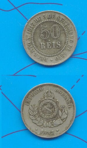 50 RÉIS 1887 IMPÉRIO .