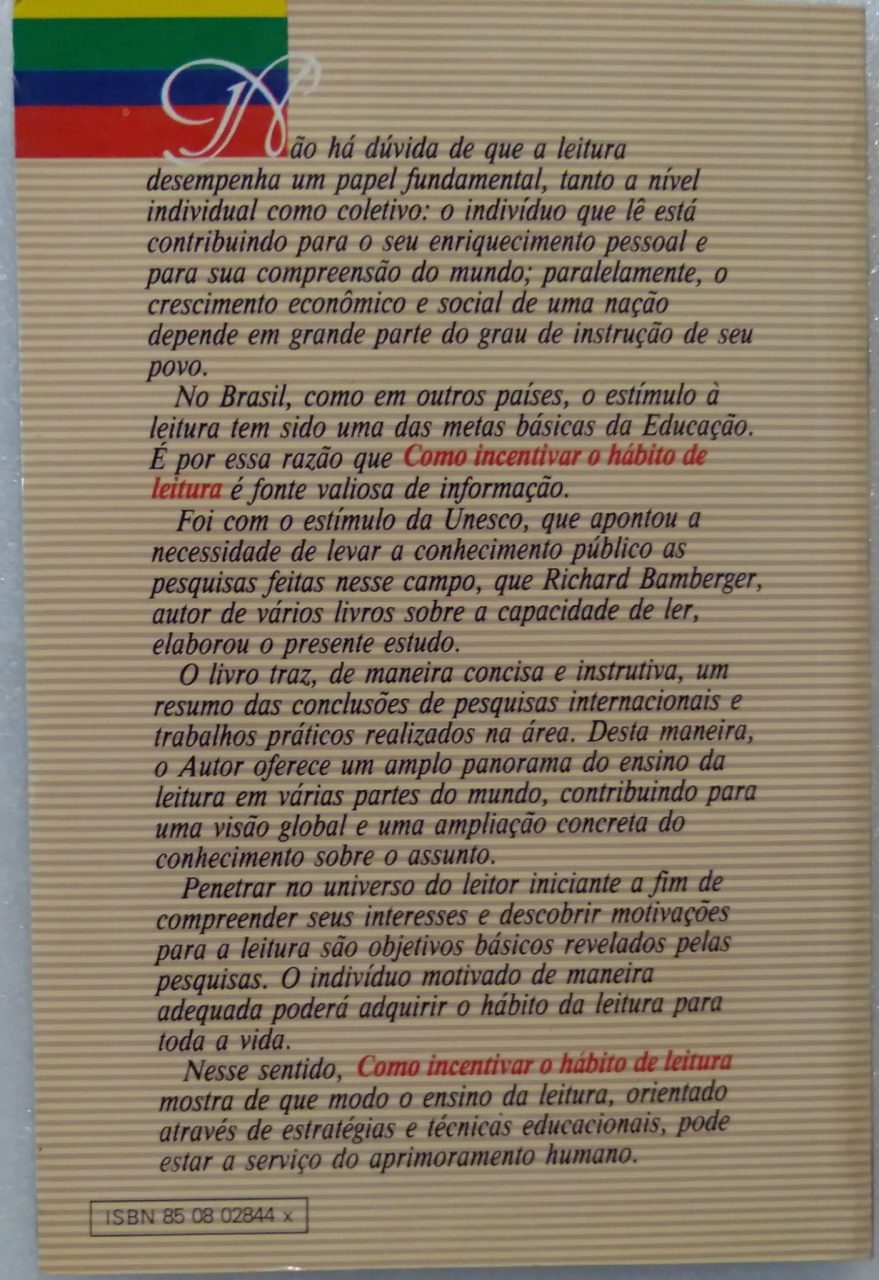 | Casa do Colecionador PD Livro Como incentivar o Hábito da Leitura / Richard Bamberger / com frete grátis.