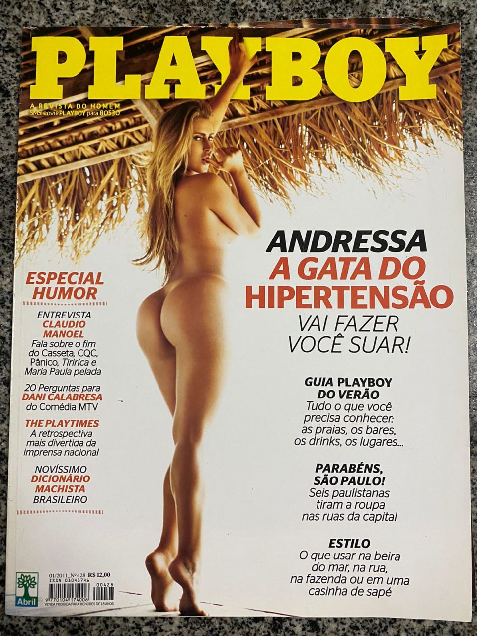 | Casa do Colecionador Playboy Nº 428 - Andressa - Janeiro 2011 ( Revista com Pôster)