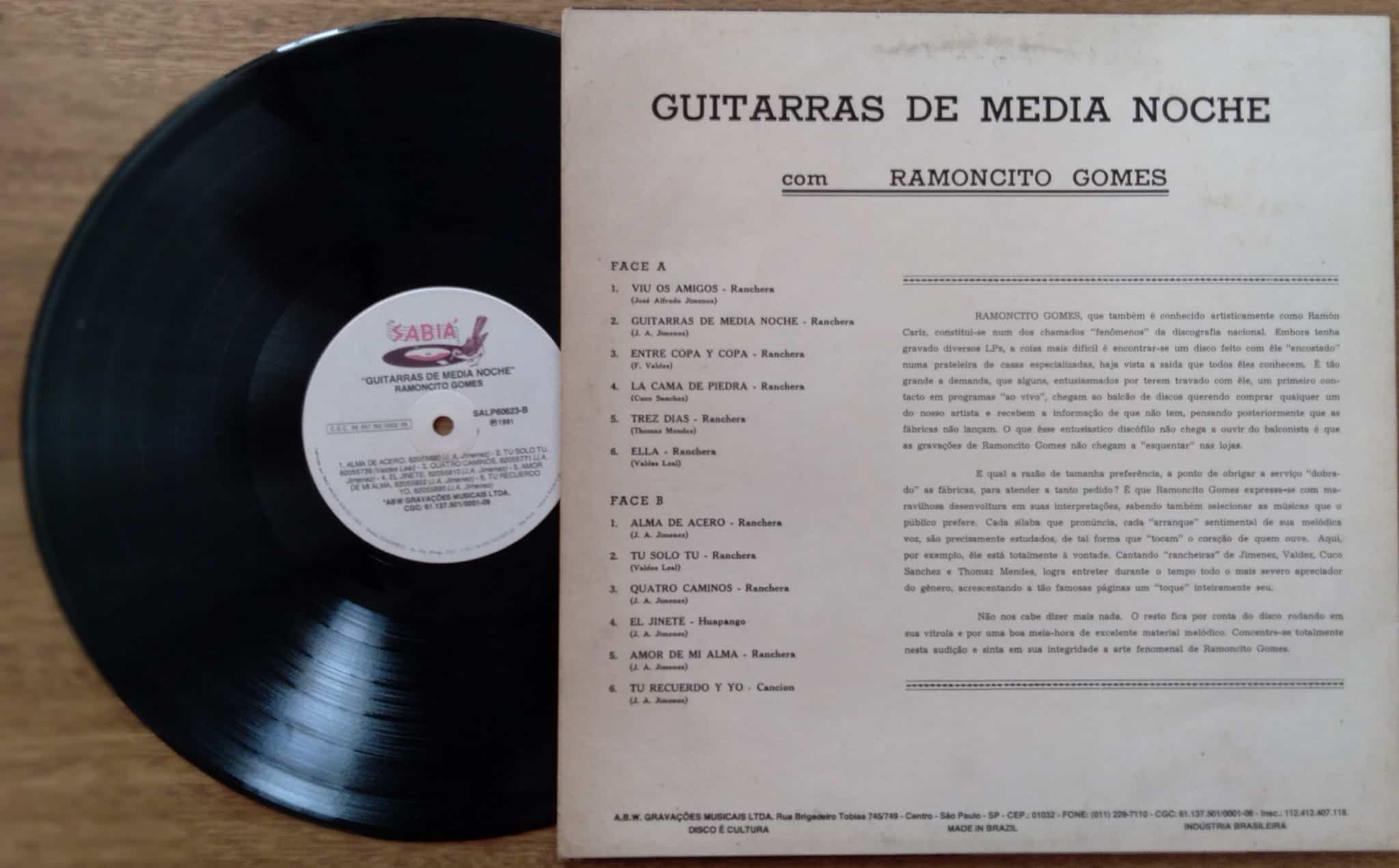 | Casa do Colecionador Vinil lp Sabiá Ramoncito Gones / Guitarras de Media noche Tu solo tu.