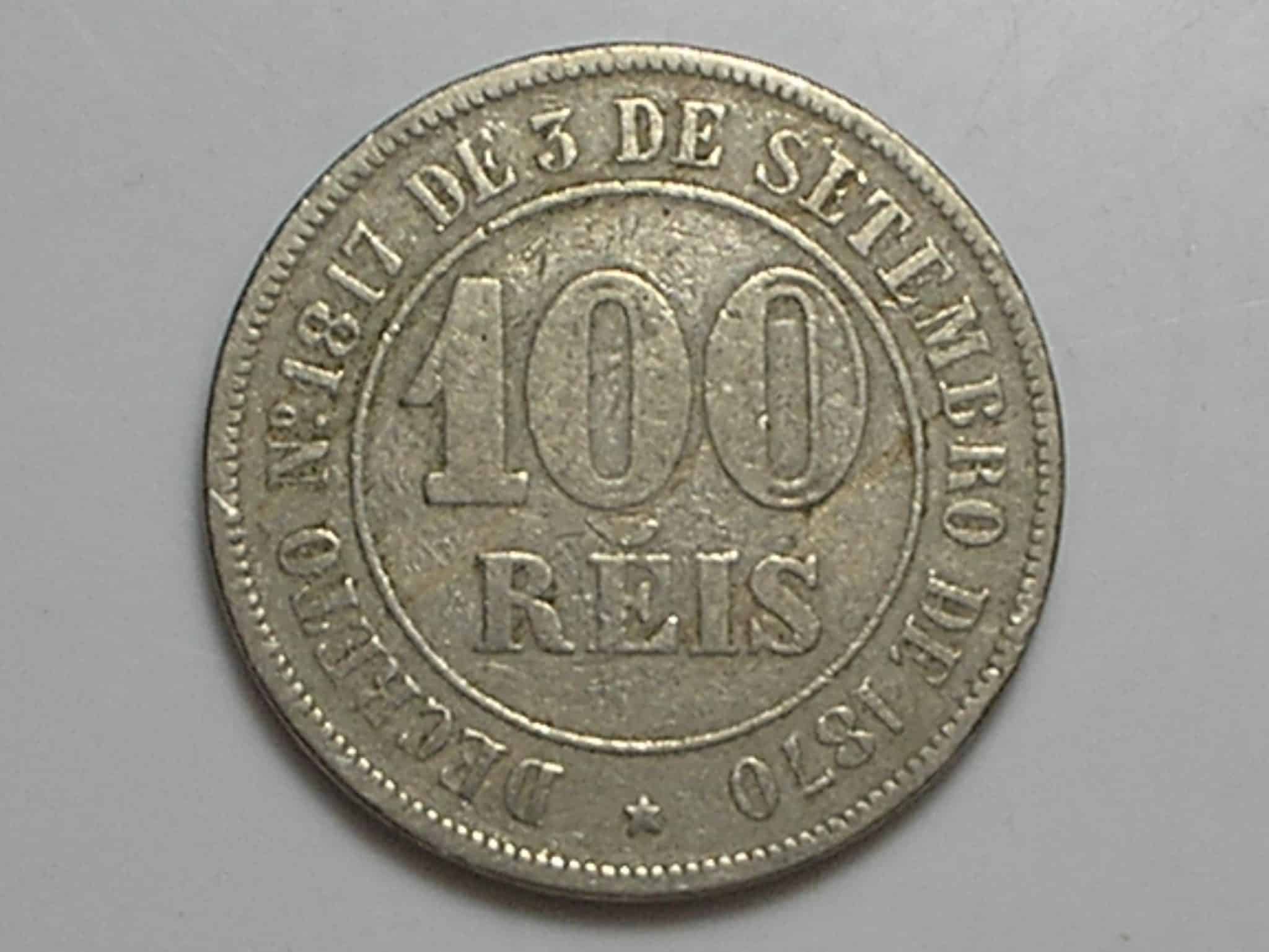 | Casa do Colecionador 100 Réis - 1871 / A primeira da série / Níquel do Império / Inteira... Temos outras no site / 02