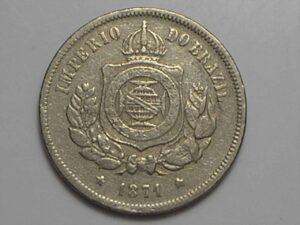 100 Réis - 1871 / A primeira da série / Níquel do Império / Inteira... Temos outras no site / 02