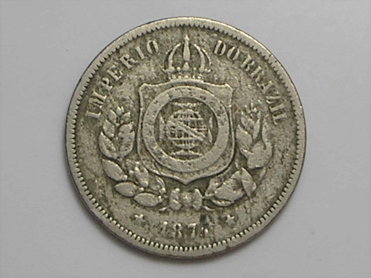 | Casa do Colecionador 100 Réis - 1871 / A primeira da série / Níquel do Império / Temos outras no site / 09