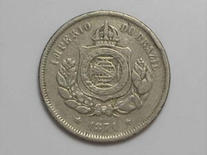 100 Réis - 1871 / A primeira da série / Níquel do Império / Temos outras no site / 10