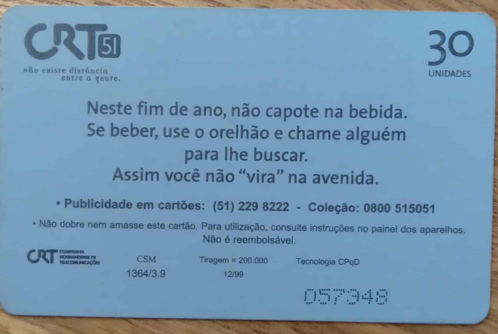 | Casa do Colecionador Cartão telefone Brasil CRT 1999 / a Virada do Milenio