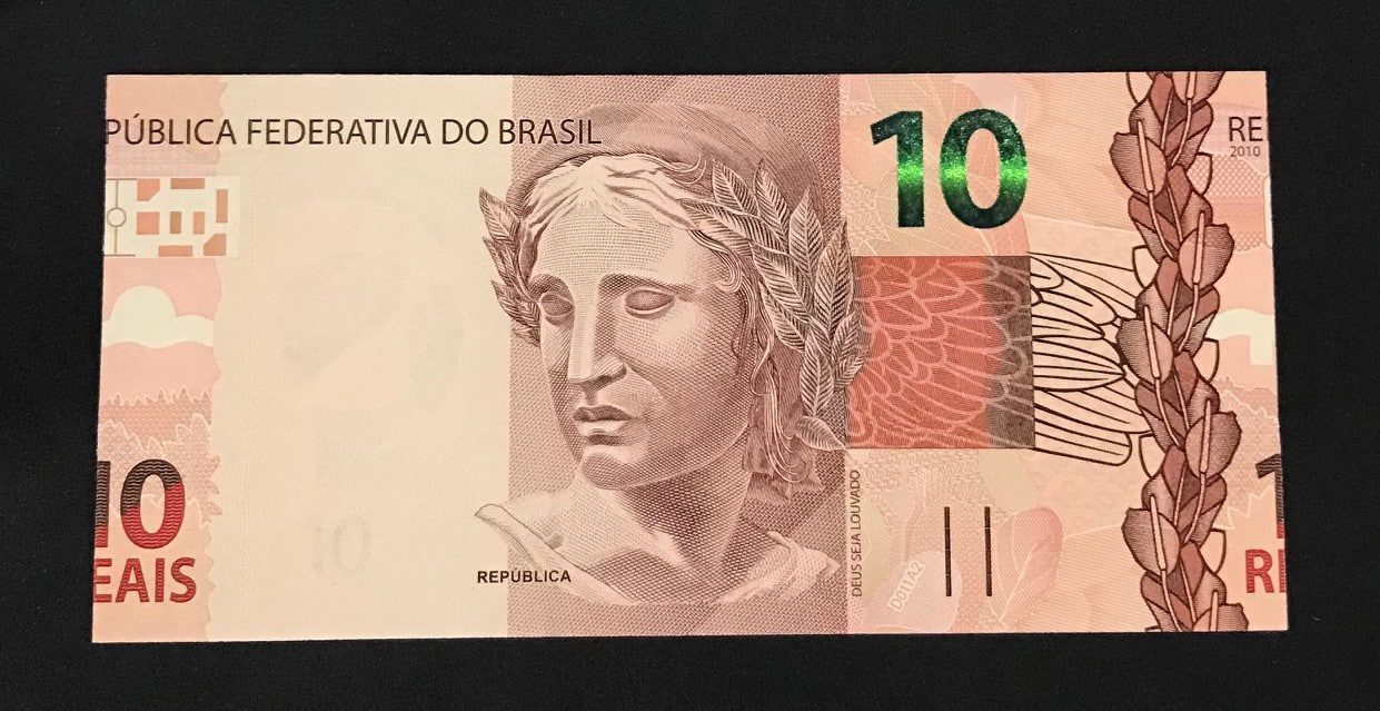 | Casa do Colecionador Cédula de 10 Reais Flor de Estampa com Erro de Corte
