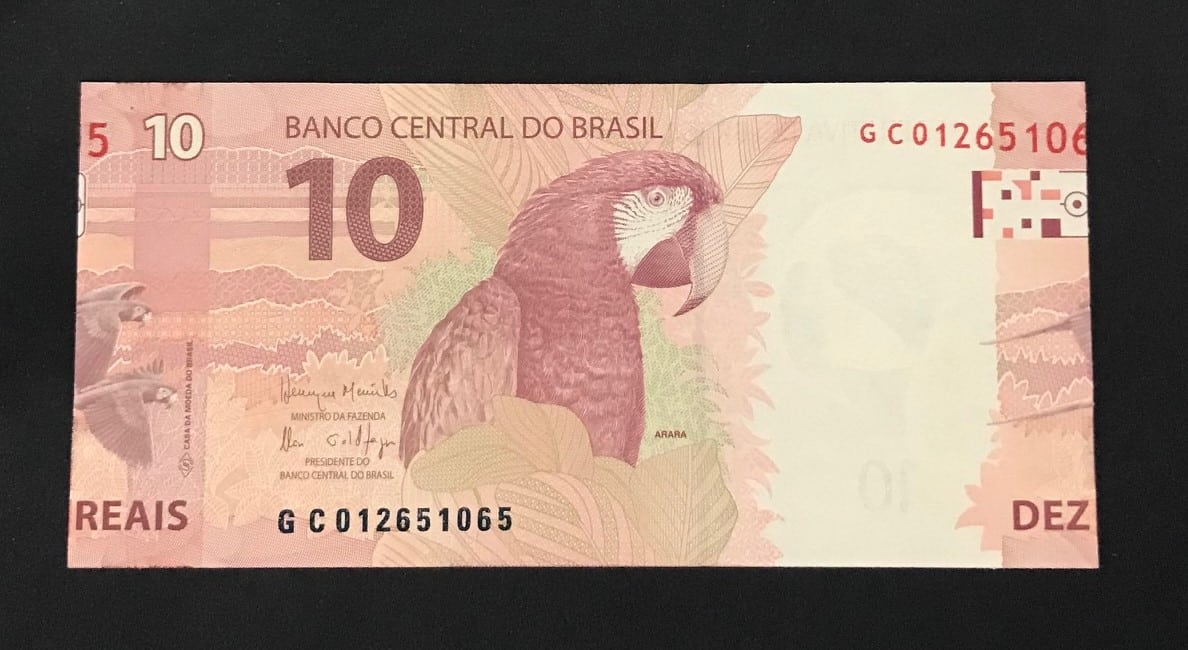 | Casa do Colecionador Cédula de 10 Reais Flor de Estampa com Erro de Corte