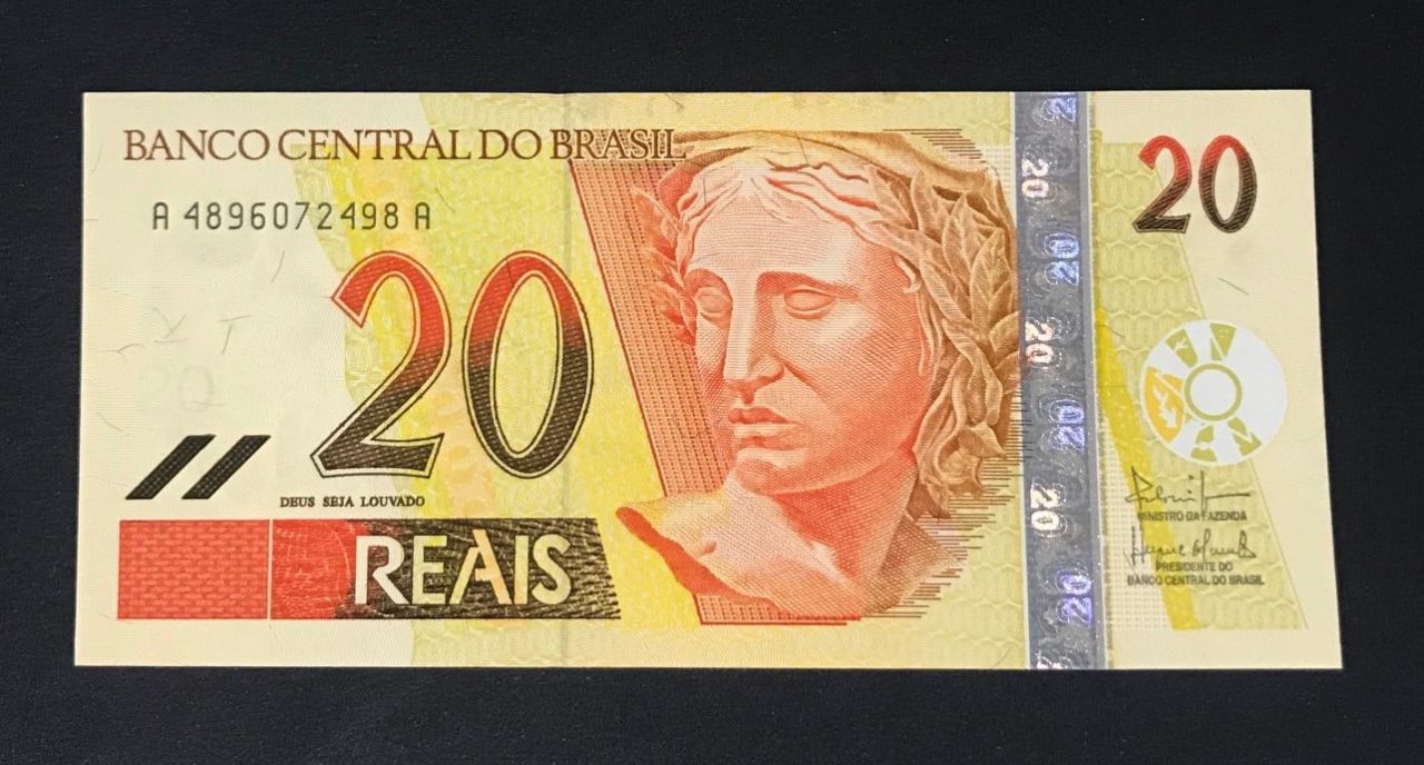| Casa do Colecionador Cédula de 20 Reais da Primeira Família Flor de Estampa - Nota Colecionável e Escassa