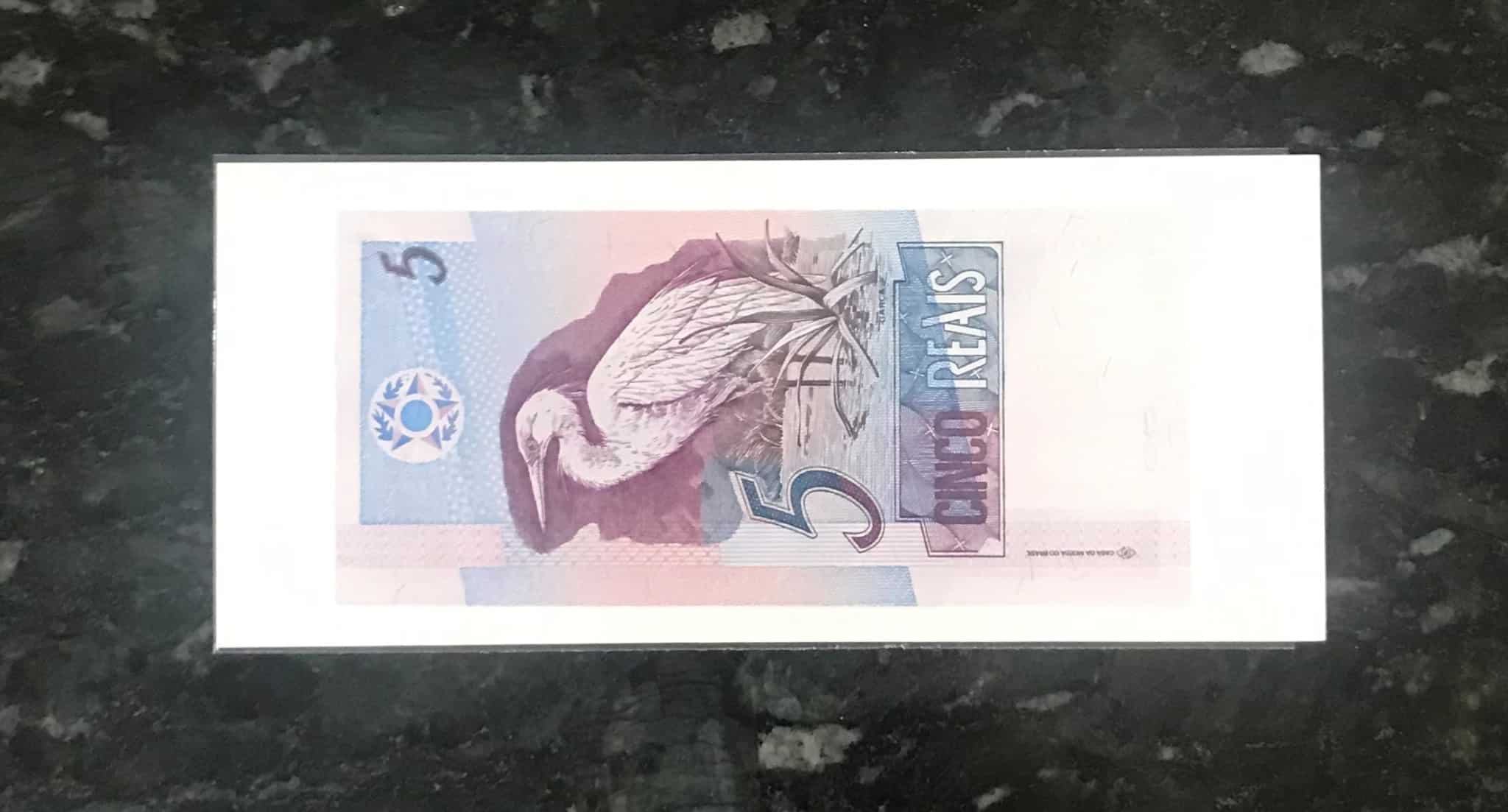 | Casa do Colecionador Cédula de 5 Reais da Primeira Família Flor de Estampa - Nota Colecionável e Escassa