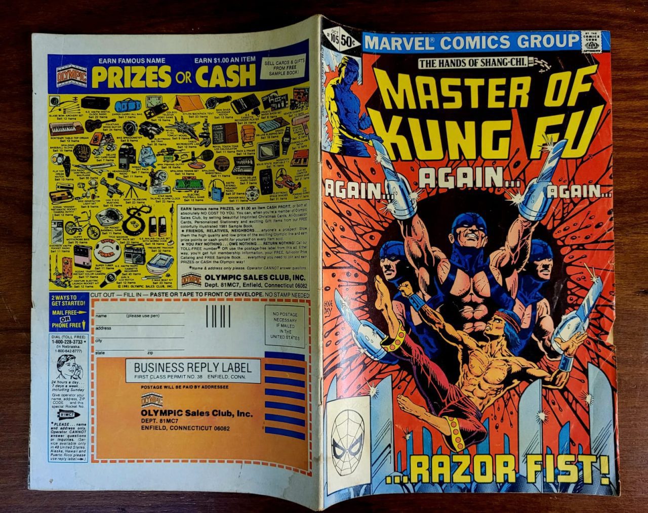 | Casa do Colecionador Master of Kung Fu Nº 105 (Marvel) Outubro 1981 - Revista em Inglês (Mestre do Kung Fu) HQ/Gibi