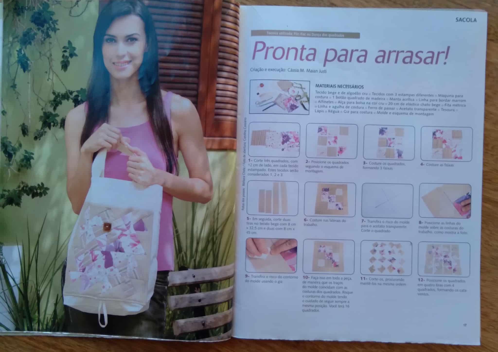 | Casa do Colecionador Revista Boas Ideias Patchwork com molde 7 / Tapete sacola.