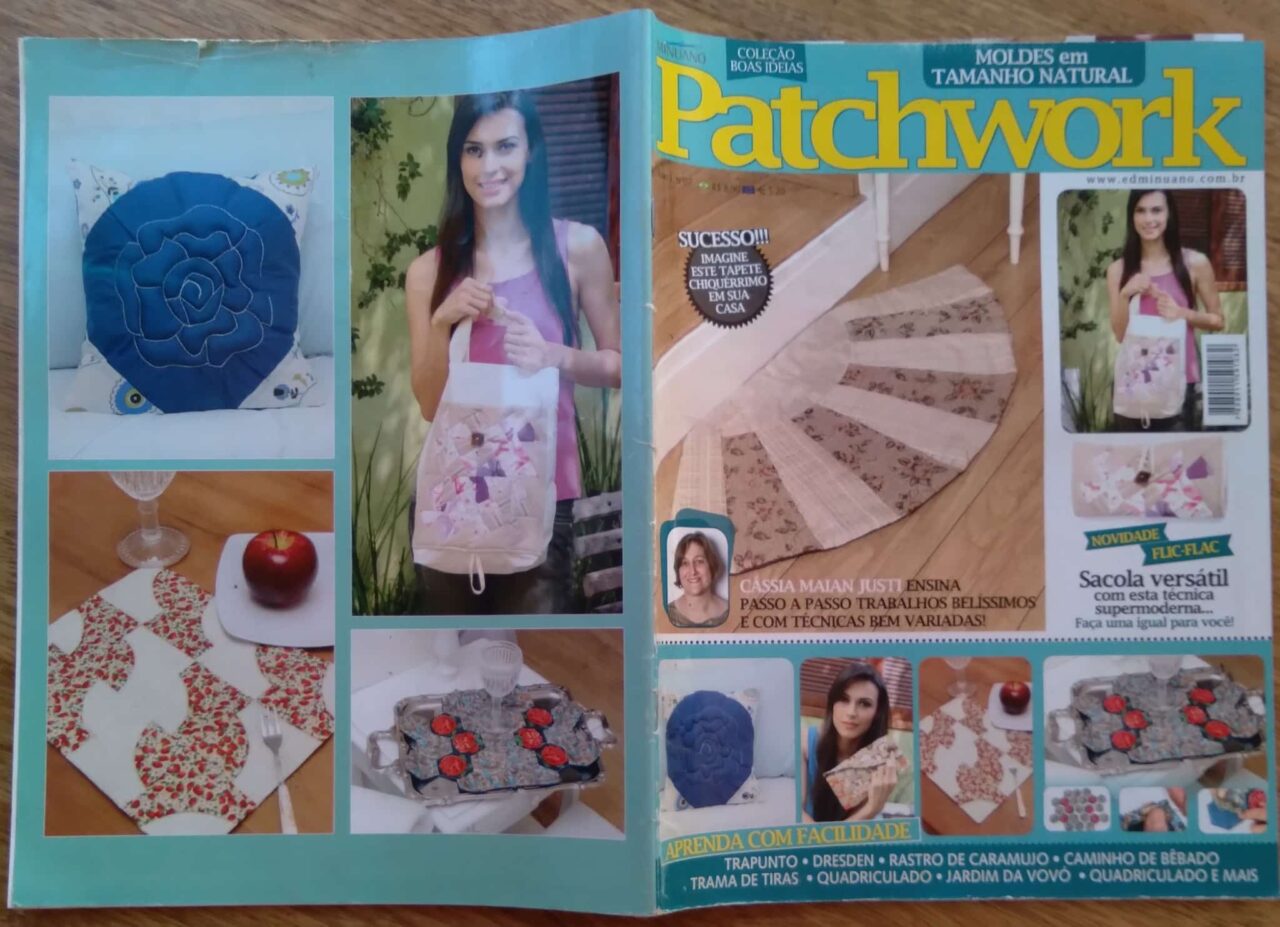 | Casa do Colecionador Revista Boas Ideias Patchwork com molde 7 / Tapete sacola.