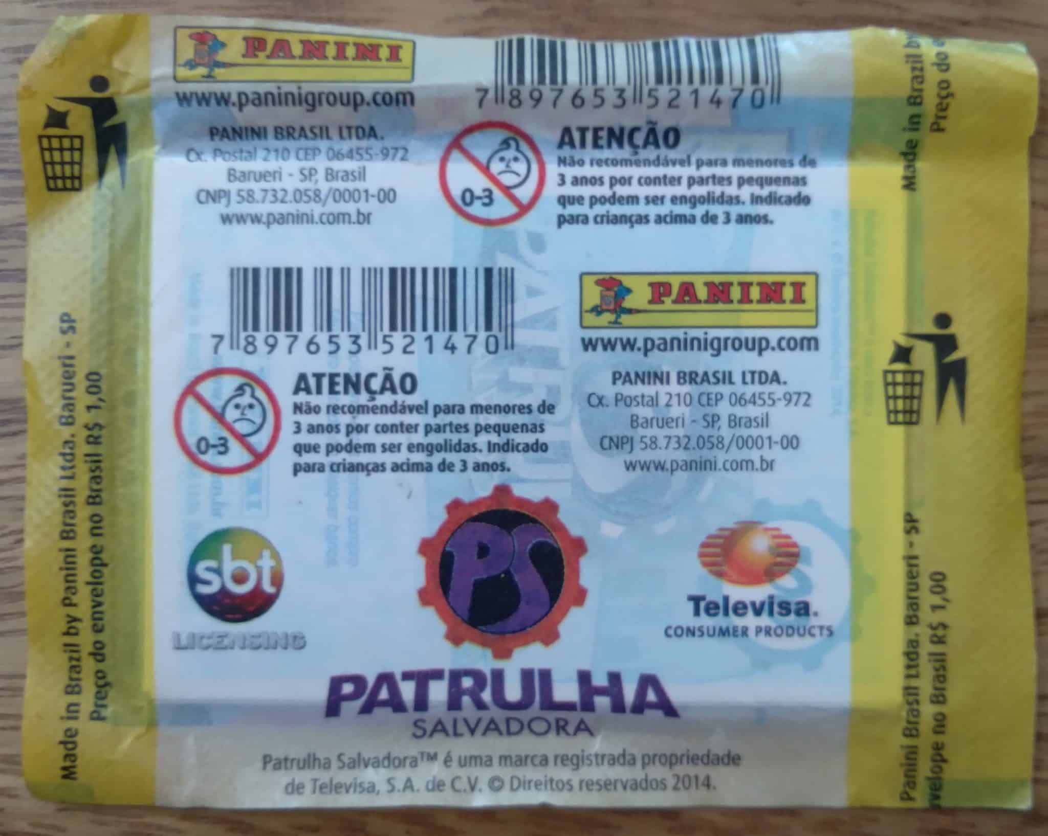 | Casa do Colecionador CM Panini SBT Patrulha Salvadora / envelope lacrado com 4 figurinhas. - Imagem 2