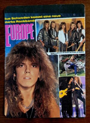 Calendário de Bolso (Tema Música) Europe - Ano 1987