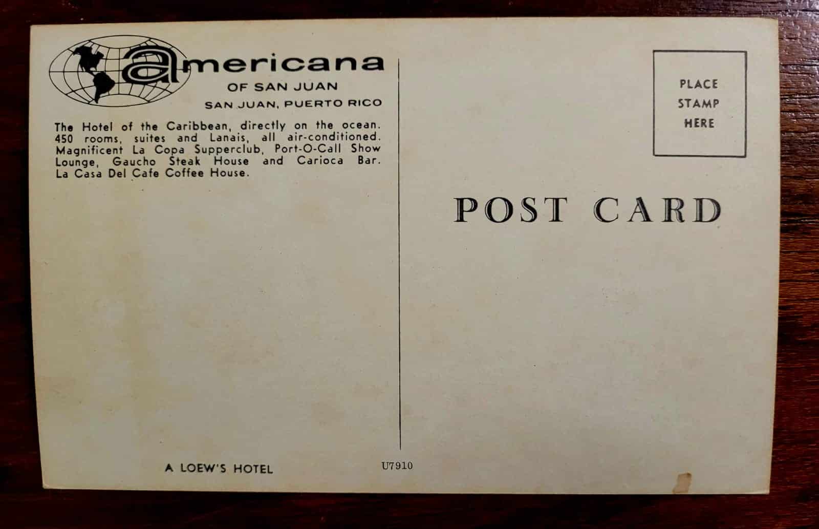 | Casa do Colecionador Cartão Postal Estrangeiro - Porto Rico (San Juan) Caribbean Hotel