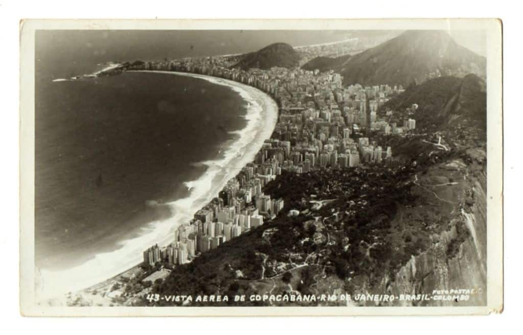 Cartão Postal Fotografico - Vista Aerea de Copacabana - Anos 60