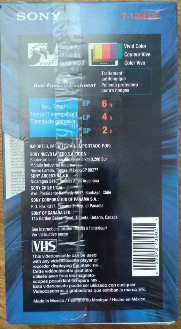 | Casa do Colecionador Fita VHS Sony Ed Max / T120 6 horas Excelente.