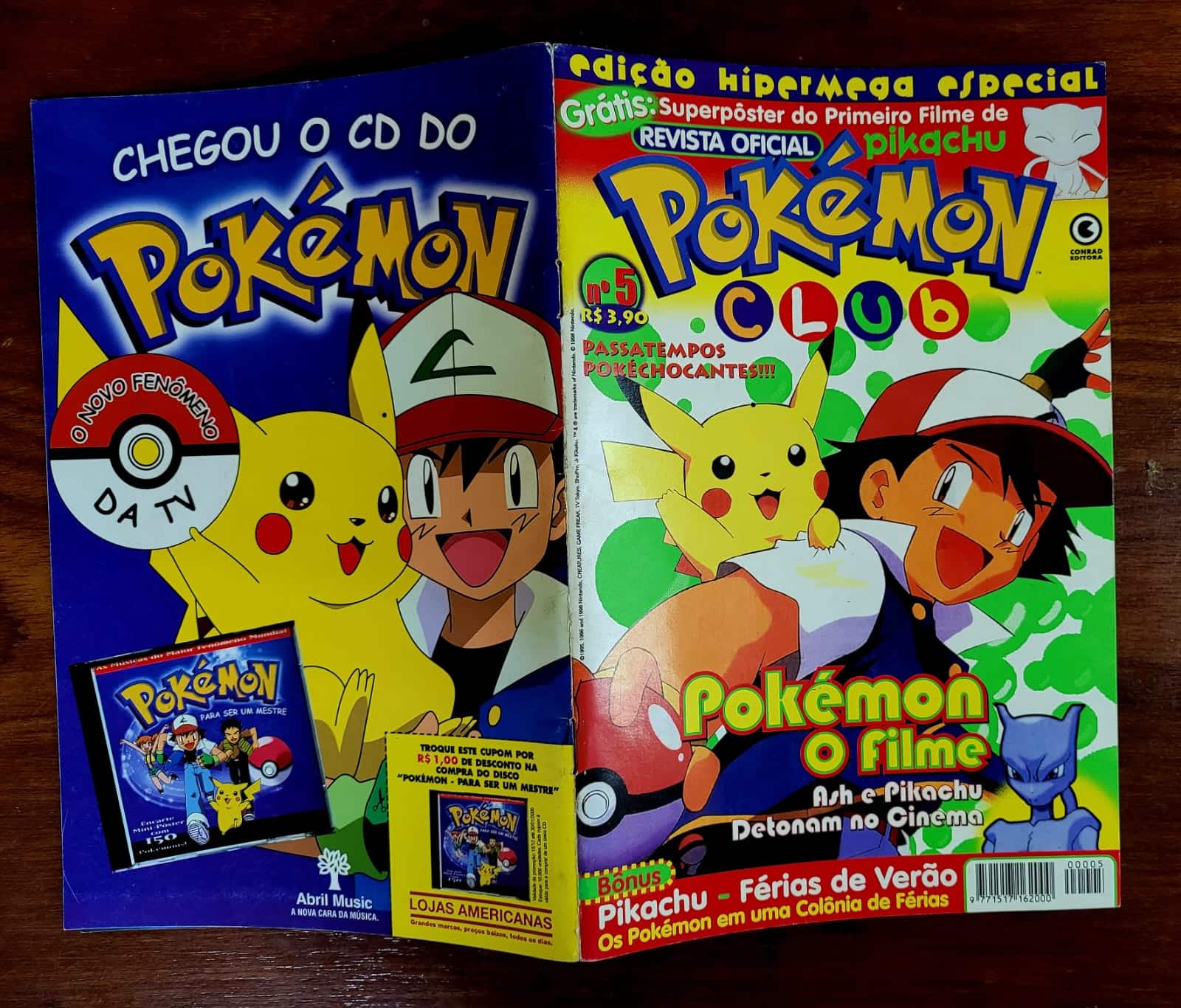 | Casa do Colecionador Pokémon Club Nº 05 (Editora Conrad) Anos 2000 (Revista com Pôster)