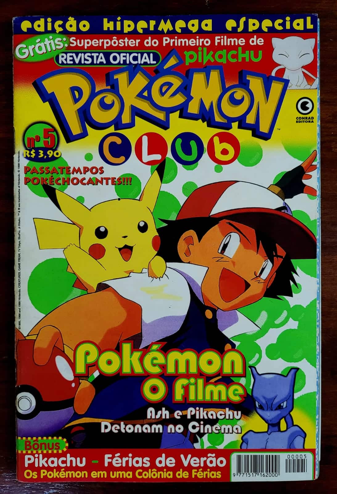 | Casa do Colecionador Pokémon Club Nº 05 (Editora Conrad) Anos 2000 (Revista com Pôster)