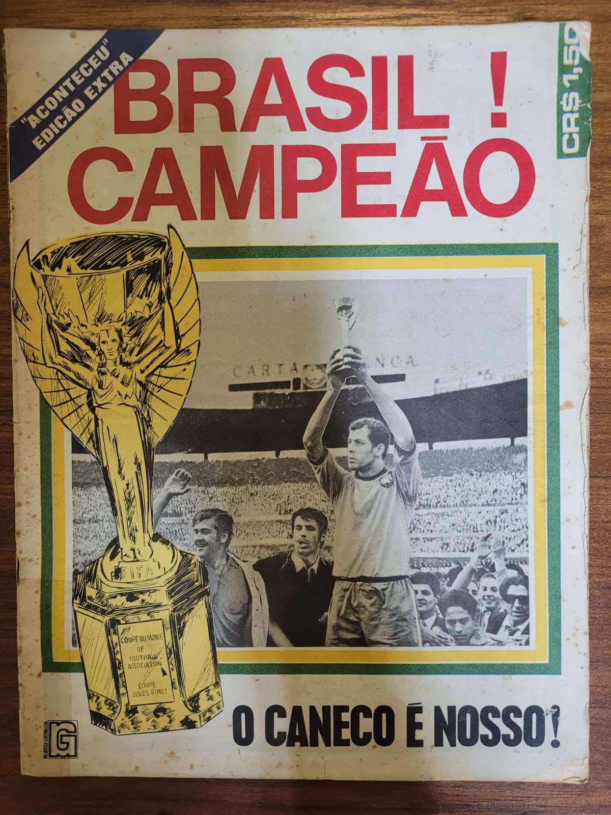 | Casa do Colecionador Revista Aconteceu Edição Extra - Brasil Campeão - Copa do Mundo 1970 - 22 de Junho de 1970