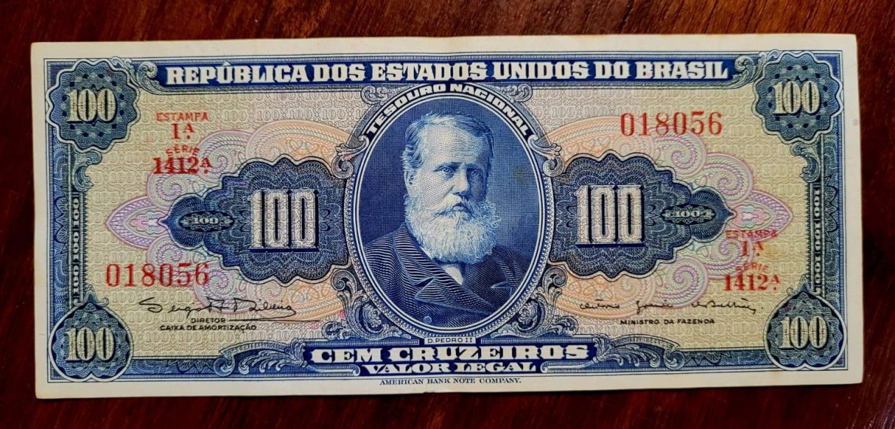 | Casa do Colecionador 100 (Cem Cruzeiros) - Cédula C036 - MBC (Ano 1964)