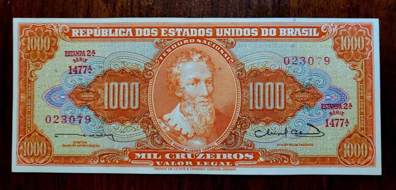 | Casa do Colecionador 1.000 (Mil Cruzeiros) - Cédula C106 - FE - Nº 023079 (Ano 1963)