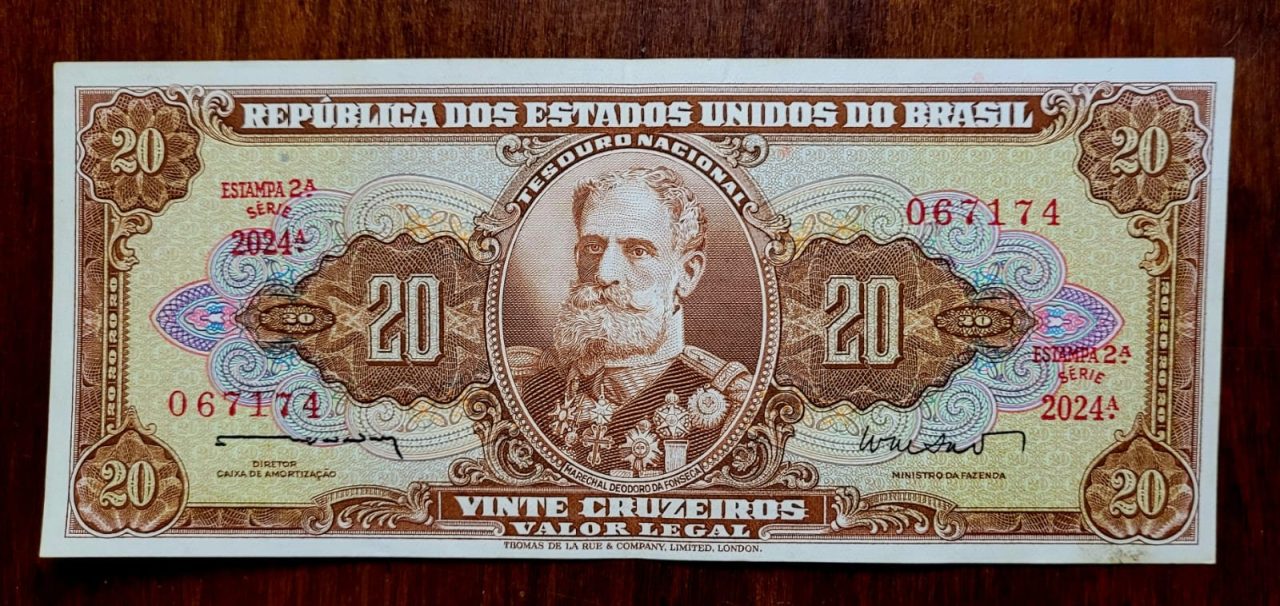 | Casa do Colecionador 20 (Vinte Cruzeiros) - Cédula C088 - SOB - Nº 067174 (Ano 1962)