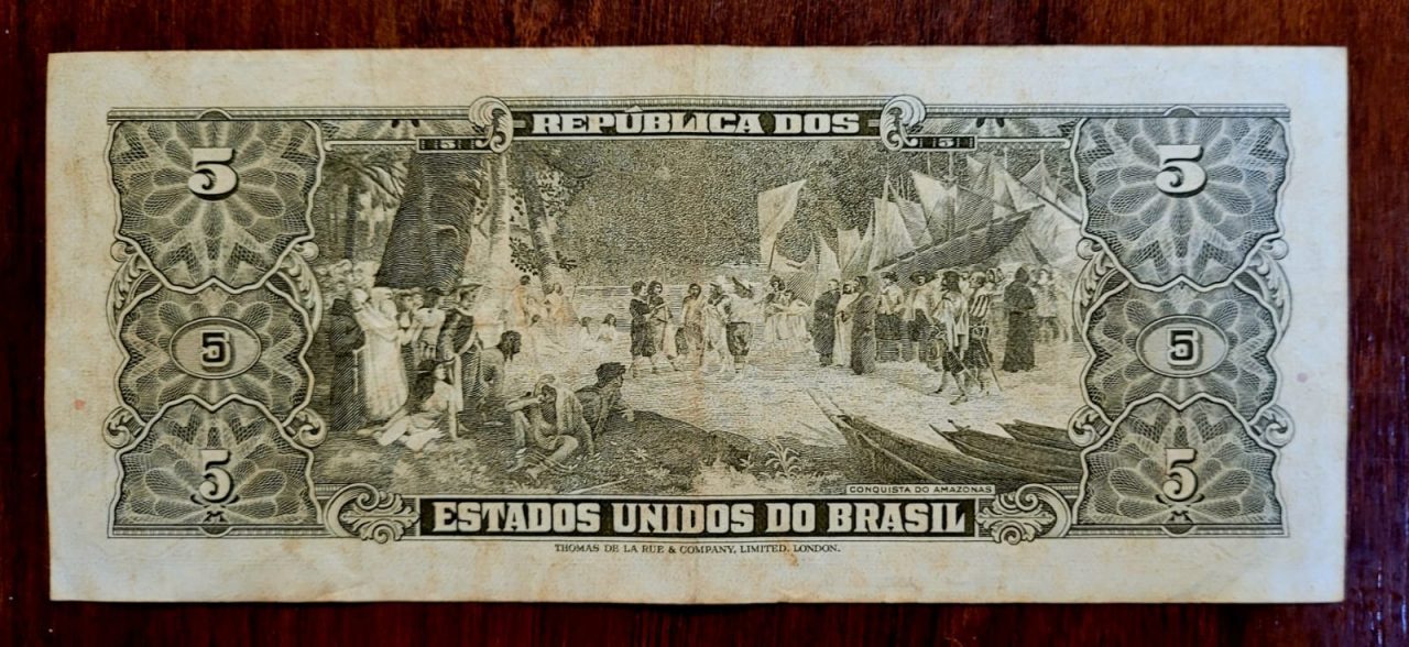 | Casa do Colecionador 5 (Cinco Cruzeiros) Cédula C072 - MBC - Nº 042795 (Ano 1963)