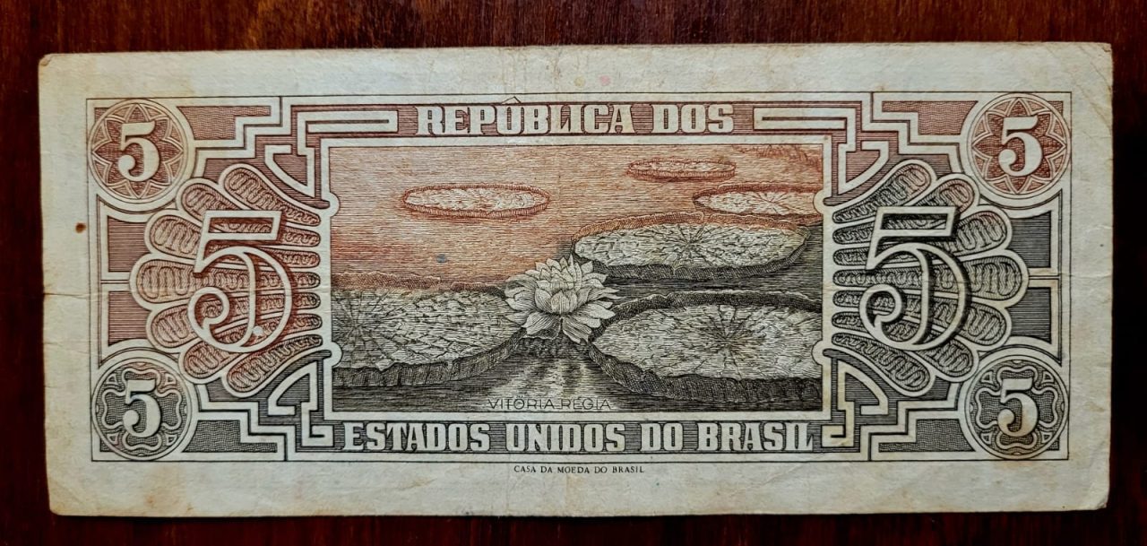 | Casa do Colecionador 5 (Cinco Cruzeiros) Índio - Cédula C111 - MBC - Série 010 - Nº 081379 (Ano 1961)