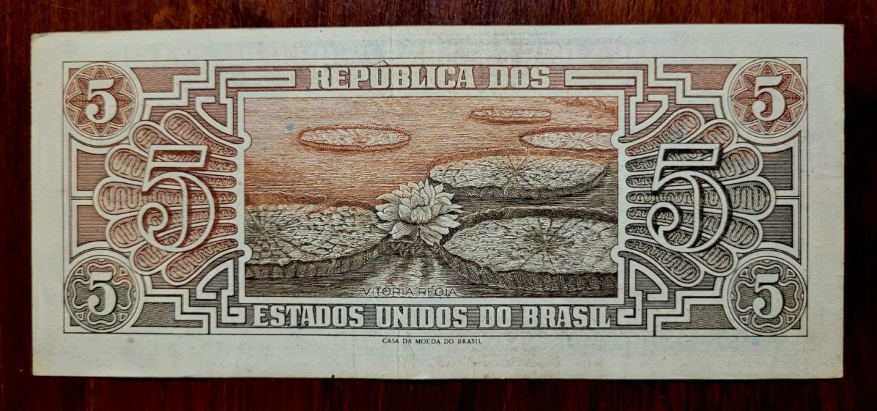| Casa do Colecionador 5 (Cinco Cruzeiros) Índio - Cédula C111 - MBC - Série 023 - Nº 016505 (Ano 1961)