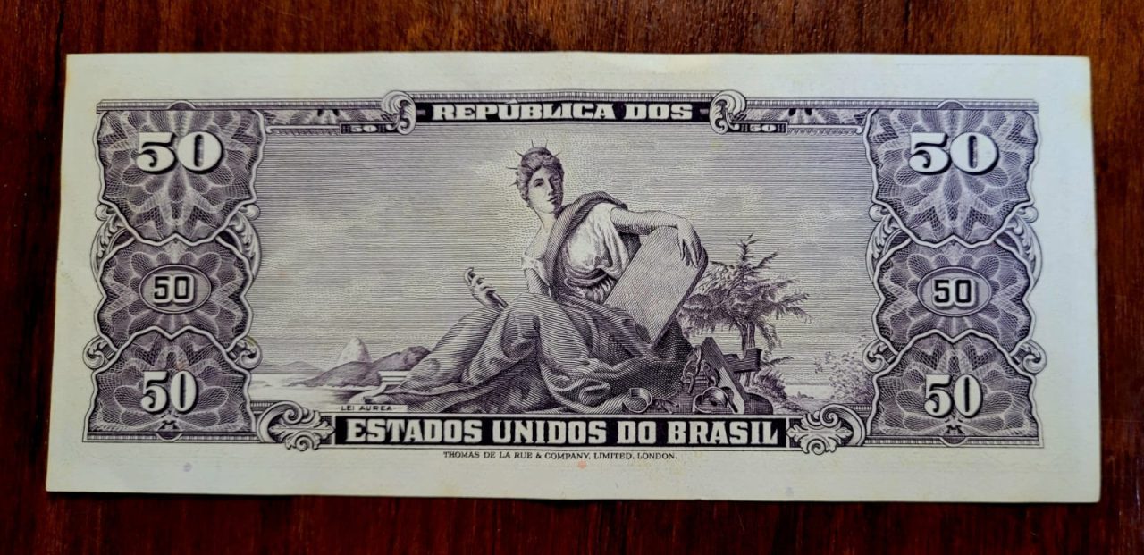 | Casa do Colecionador 50 (Cinquenta Cruzeiros) - Cédula C093 - SOB - Nº 057670 (Ano 1963)