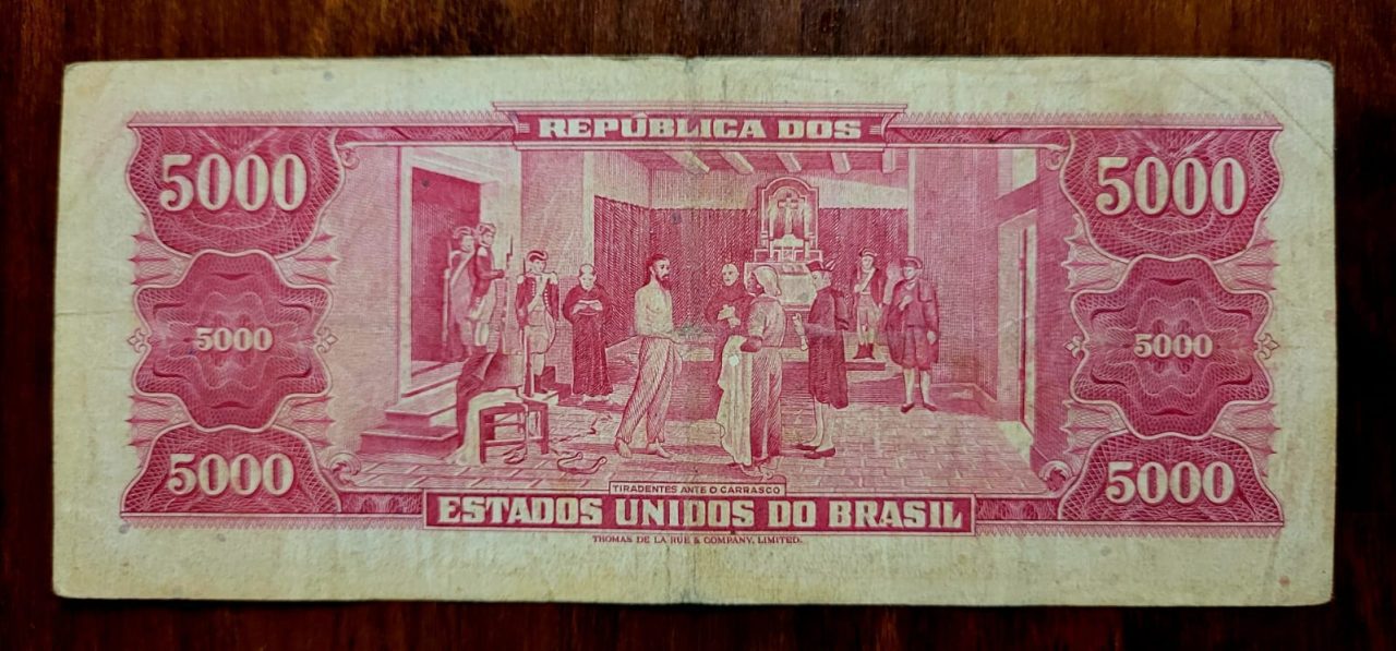| Casa do Colecionador 5.000 (Cinco Mil Cruzeiros) - Cédula C110 - MBC - Nº 096557 (Ano 1965)