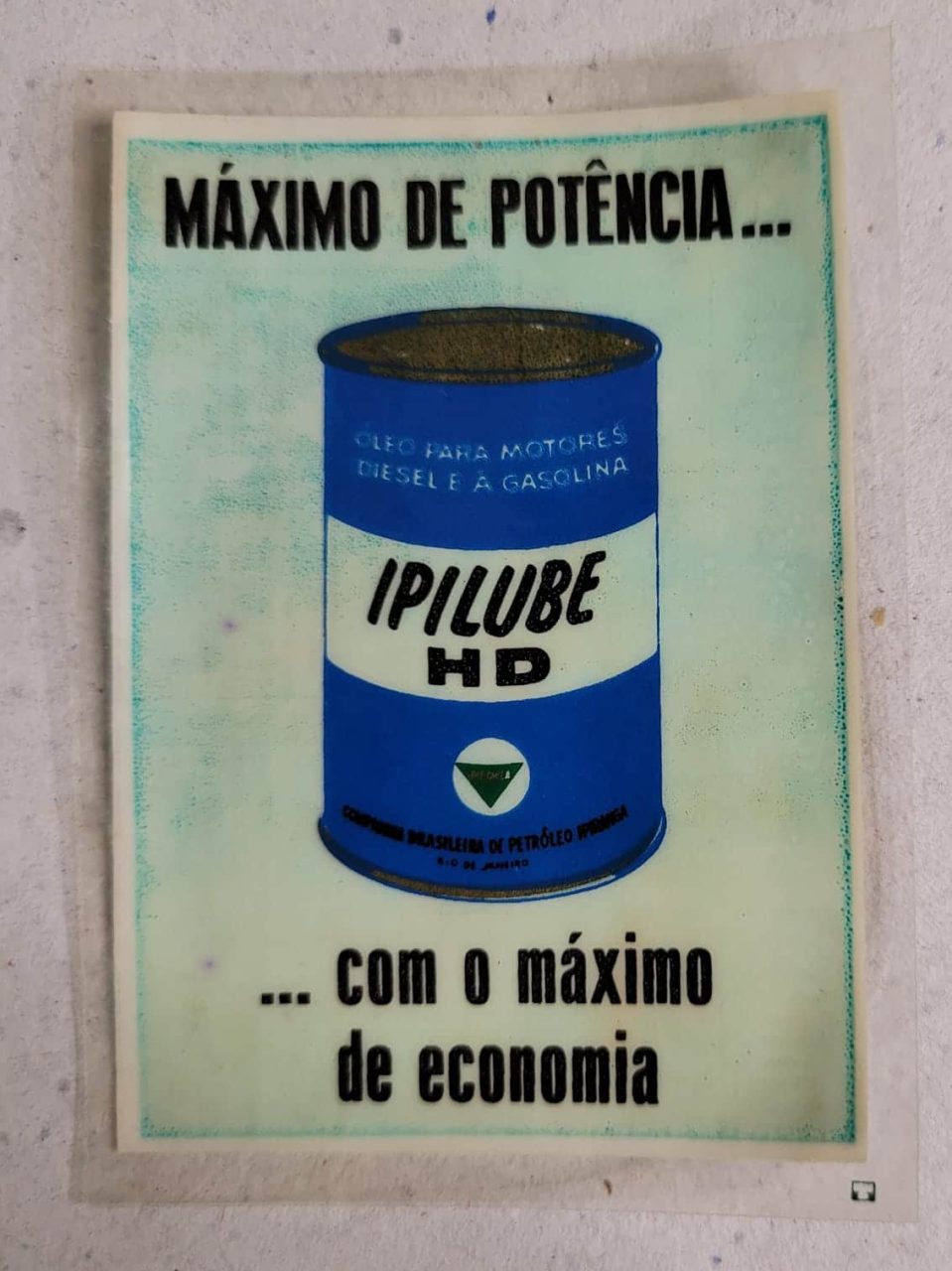 | Casa do Colecionador Adesivo Plástico - Ipilube HD (Ipiranga) 1966