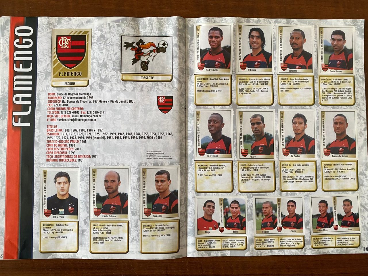 | Casa do Colecionador Álbum Campeonato Brasileiro 2003