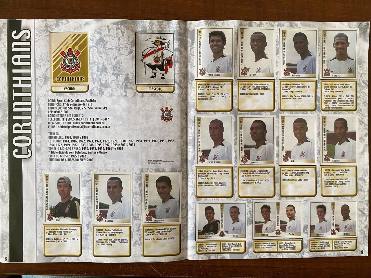| Casa do Colecionador Álbum Campeonato Brasileiro 2003