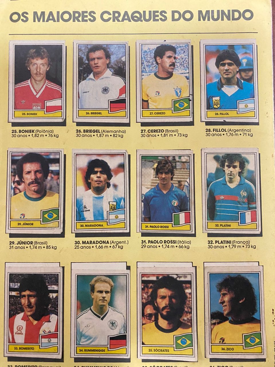 | Casa do Colecionador Álbum Copa do Mundo 86 - Game Card